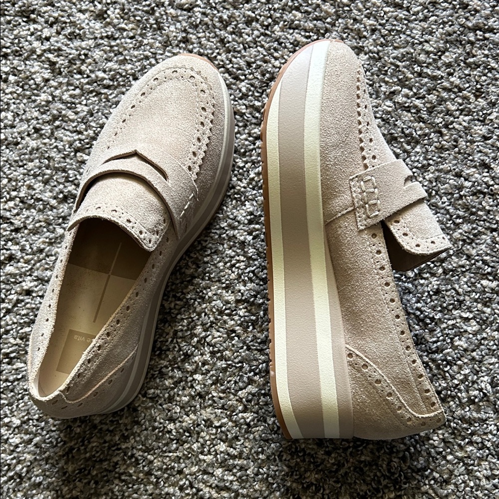 Dolce Vita Beige Wedge Loafers (NWOT)